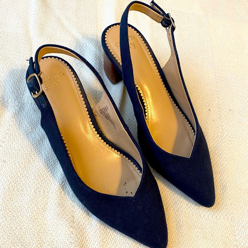 Crown and Ivy Navy Heels
